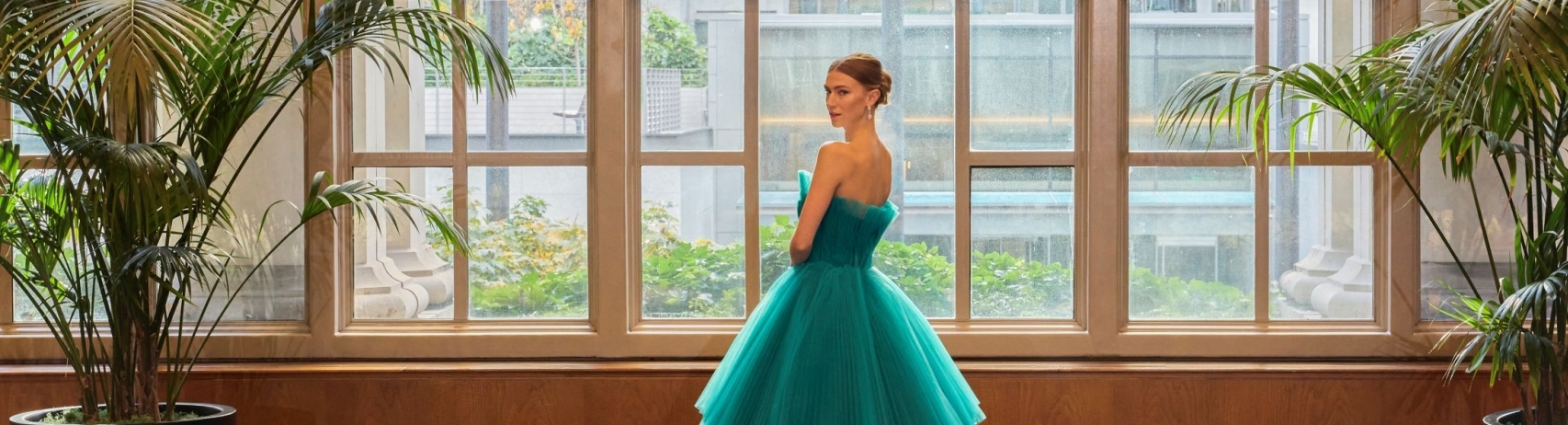 Model in garden room