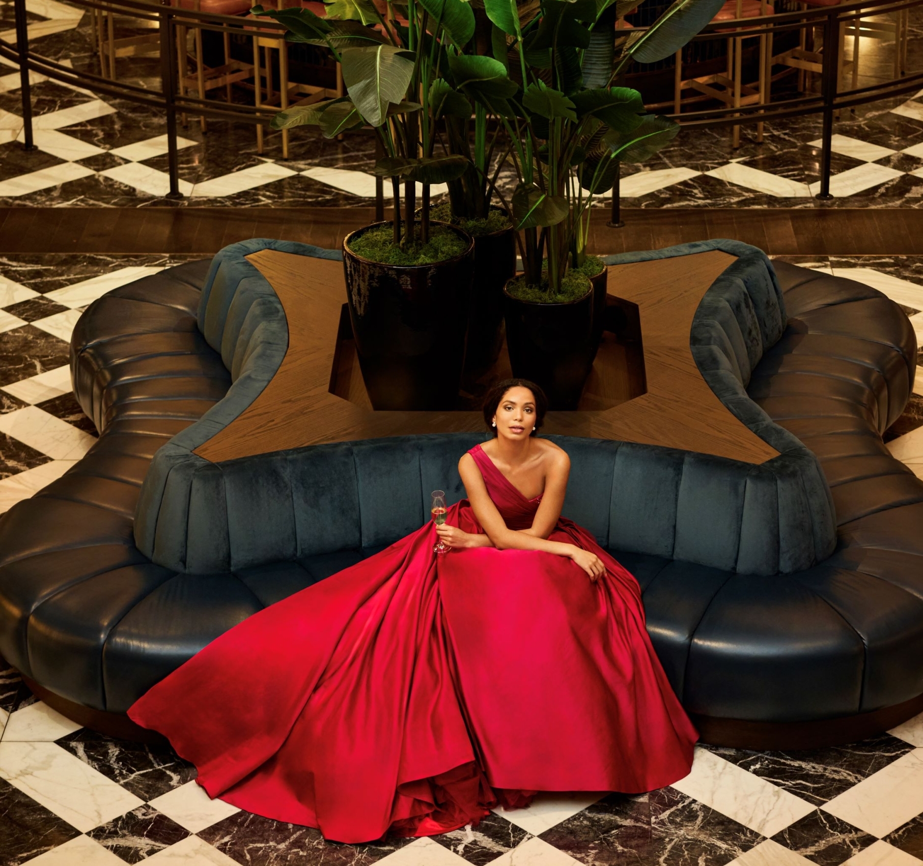 Model in lobby