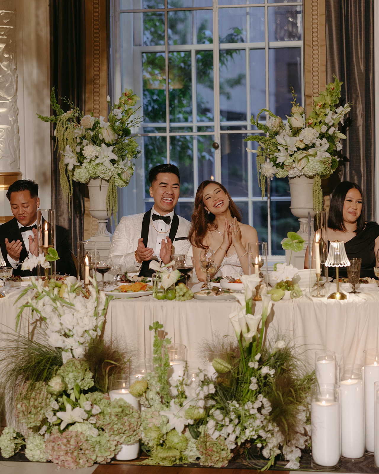 happy wedding couple